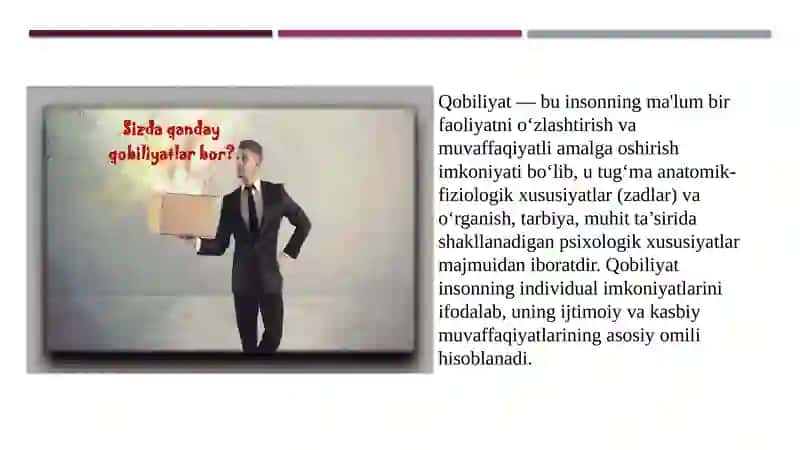 Qobiliyat individual xususiyat sifatida 4