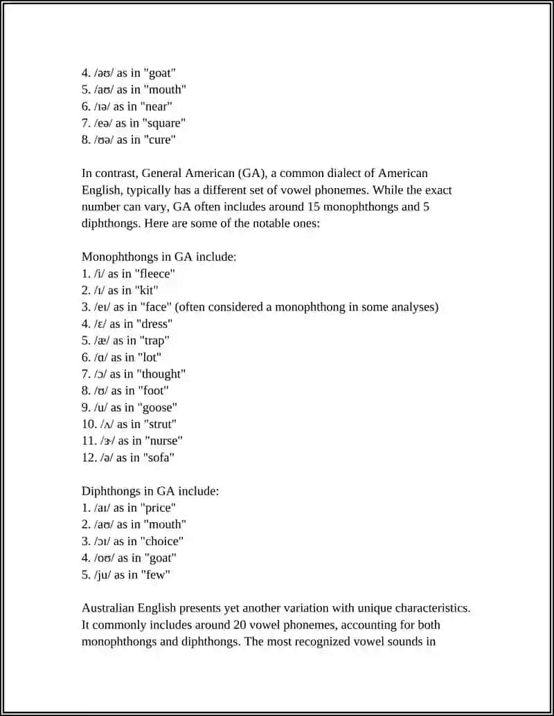 VOWEL PHONEMES 4
