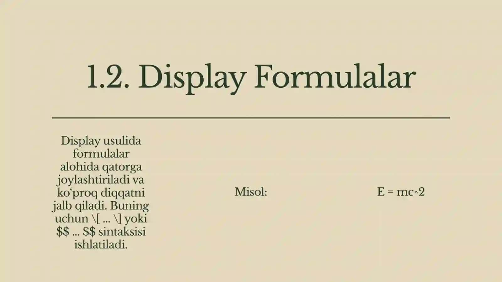 LaTeX Dasturida Matematik Formulalar Bilan Ishlash 4