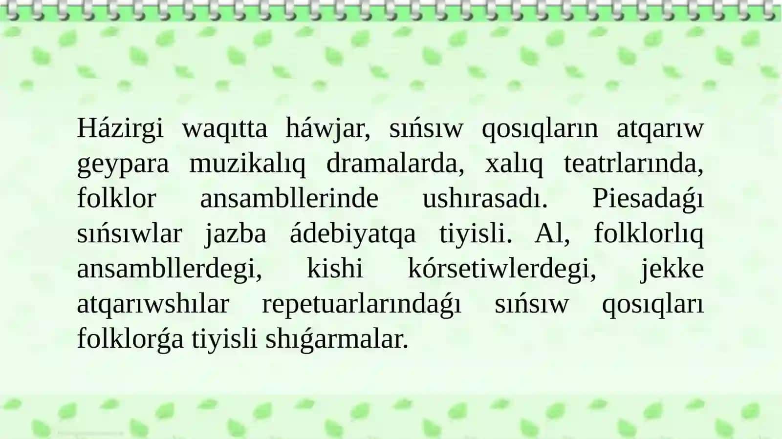 "Qaraqalpaqádebiyatı" páninenprezentaciyajumısı 4