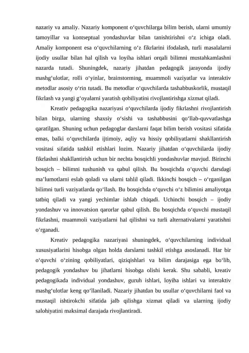 Kreativ pedagogikaning mazmuni 4
