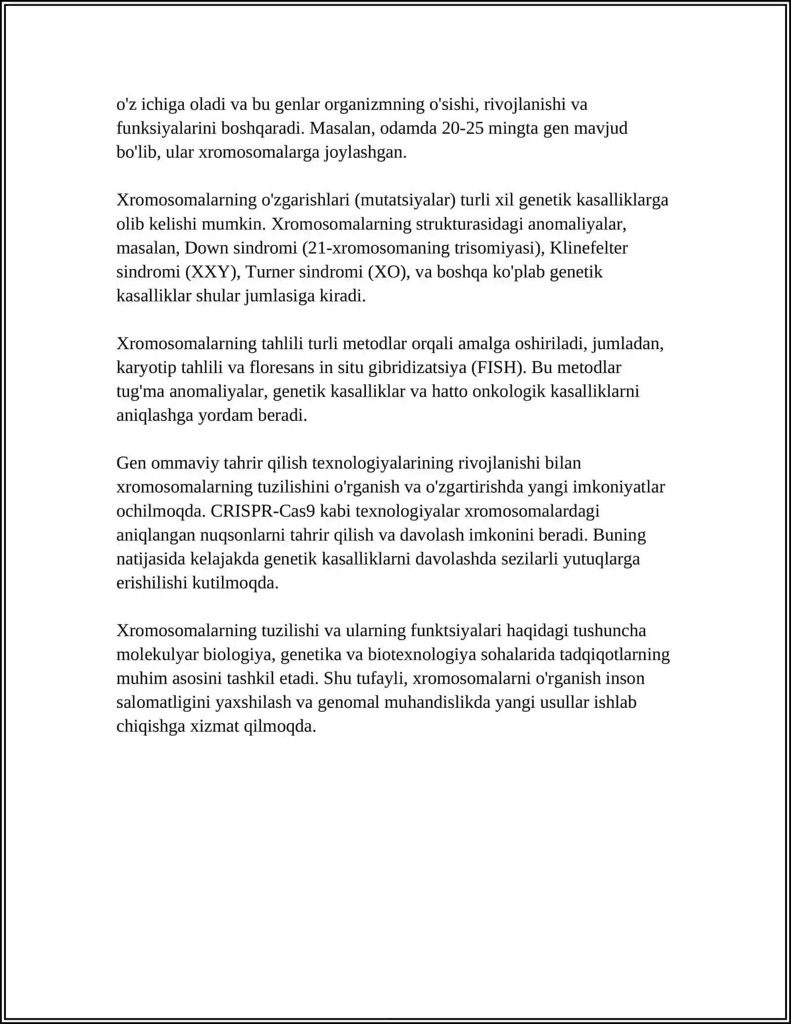 IRSIYATNING XROMOSOMA NAZARYASI 4
