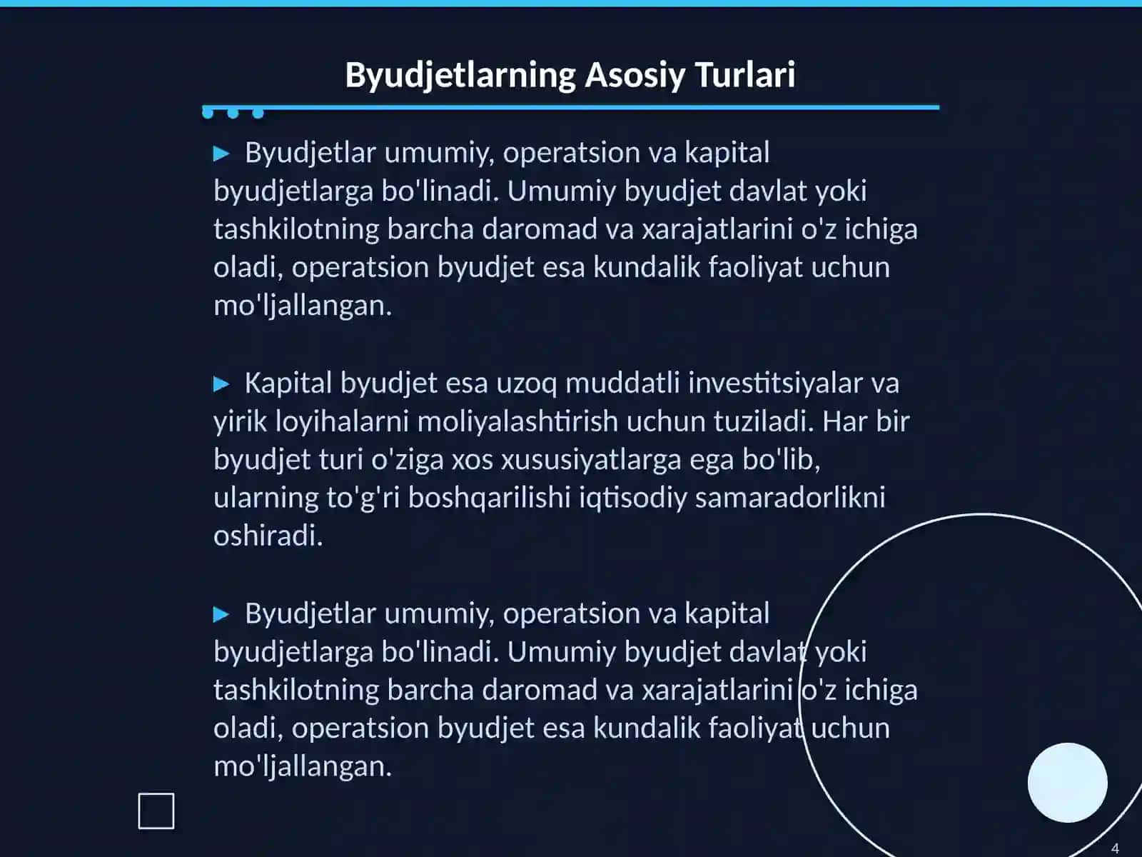Byudjet va byudjet taqchilligi 4