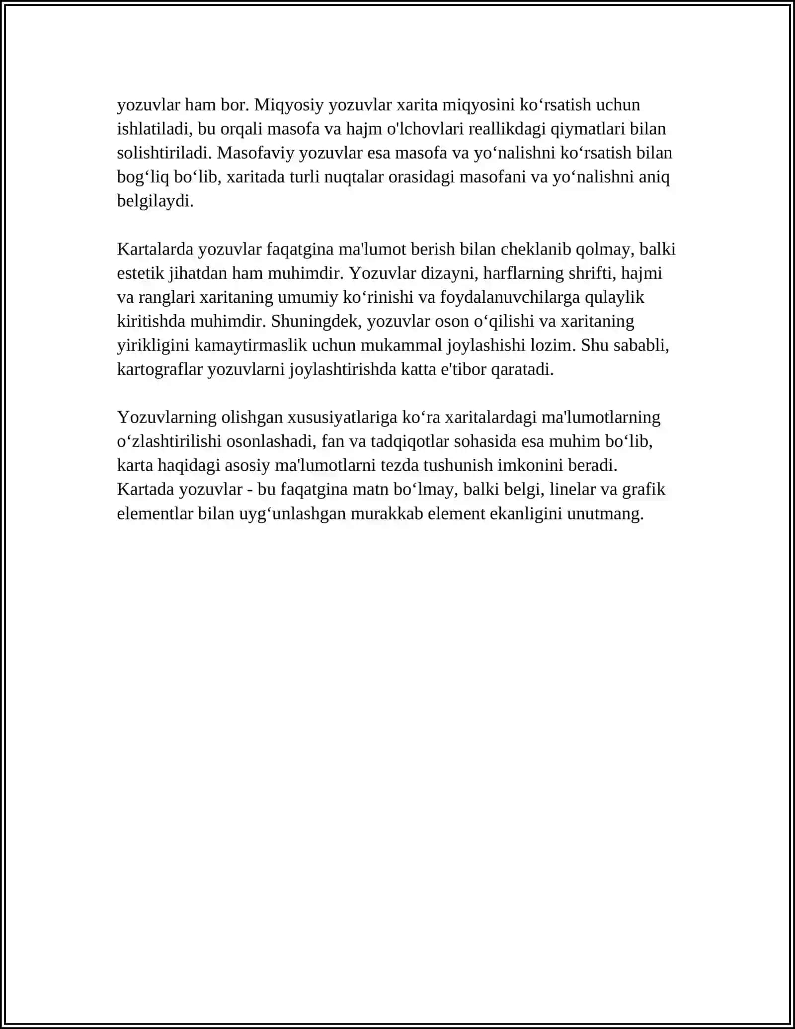 GEOGRAFIK KARTALARDA YOZUVLAR 4