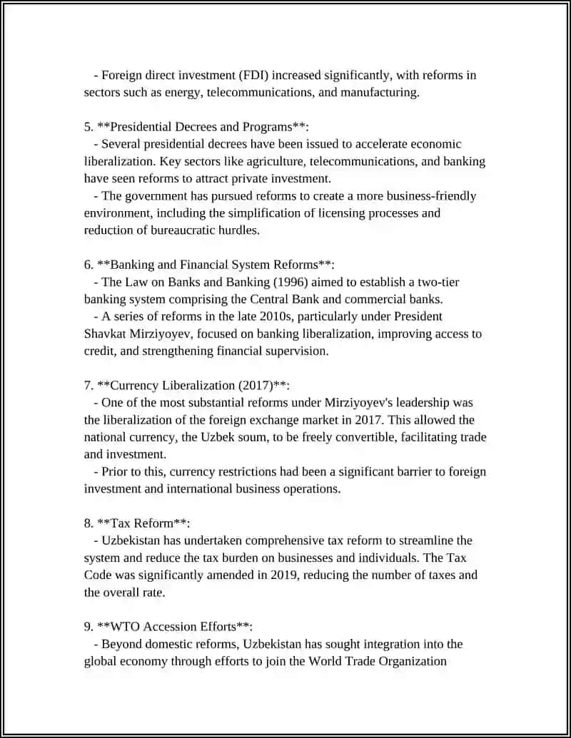 Legal Framework for Economic Reforms in Uzbekistan 4
