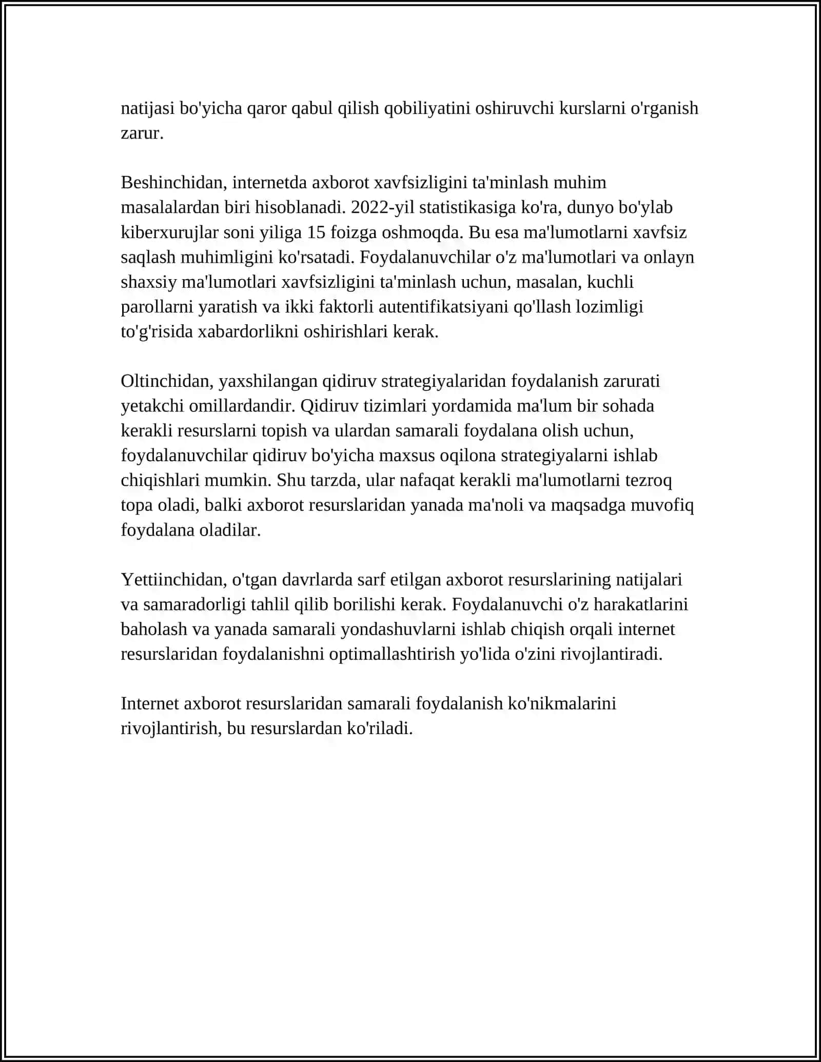 INTERNET AXBOROT RESURSLARIDAN FOYDALANIB SOHAGA OID AXBOROTLAR BAZASINI TUZISH 4