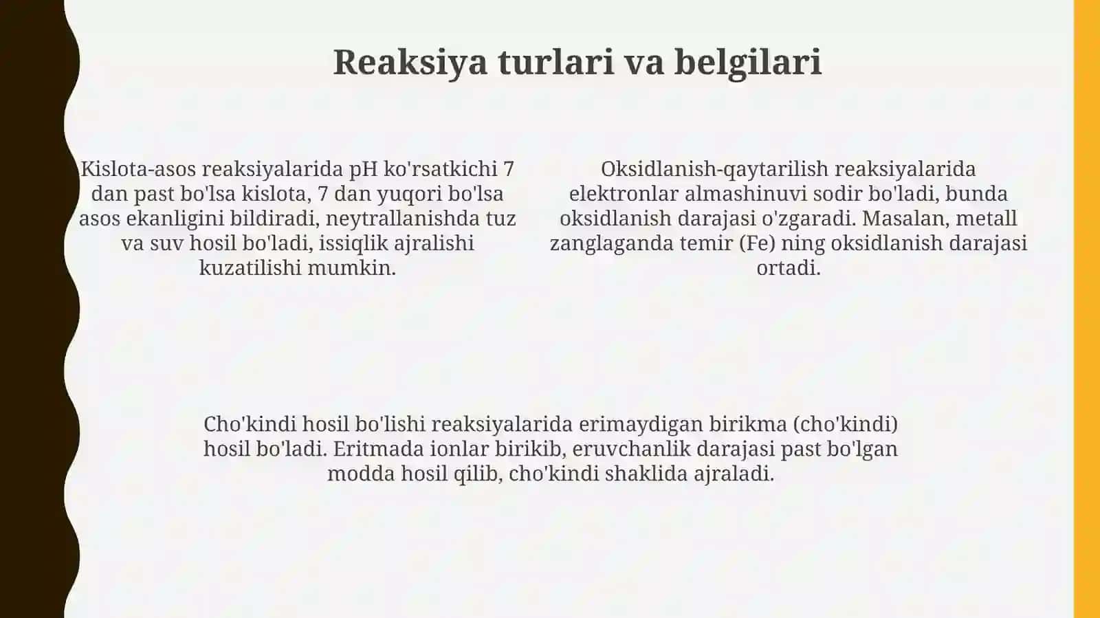Uy sharoitida kimyoviy reaksiyalarni aniqlash 4