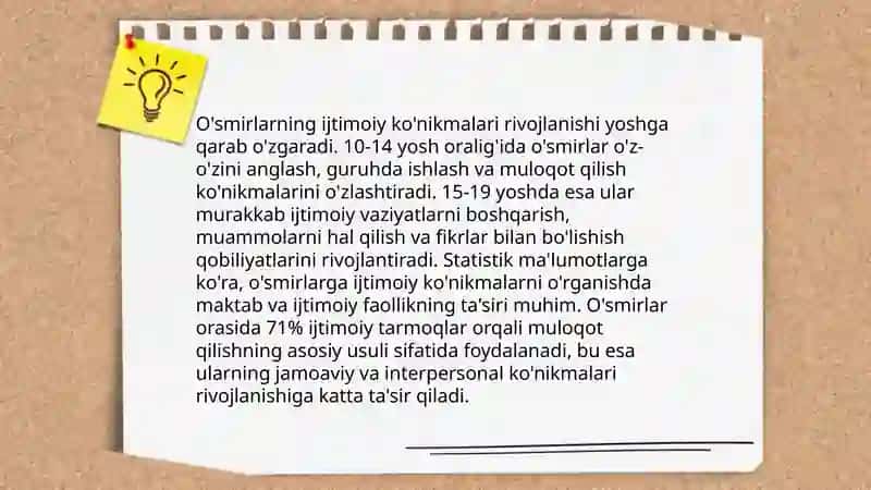 O'smirlar qobiliyatini o'sishi 4