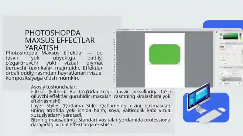 Adobe Photoshop dasturida matn va konturlar bilan ishlash 4