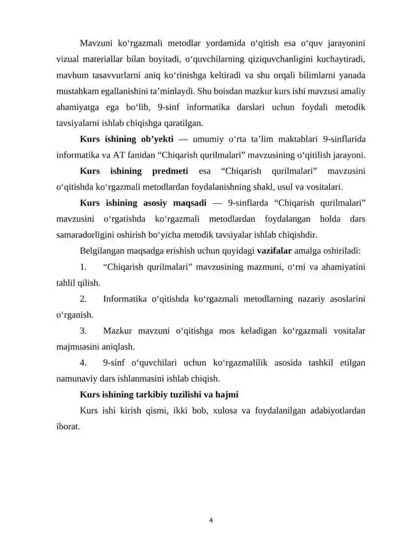 Chiqarish qurilmalarini mavzusini o'rgatishda ko'rgazmali metodlardan foydalanish 4