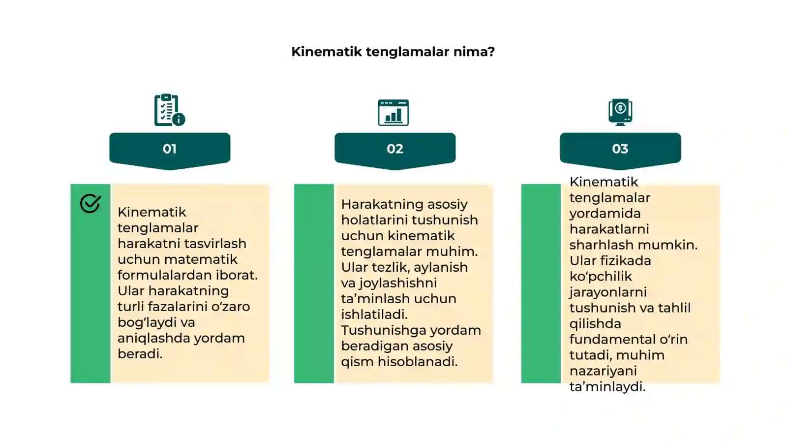 Harakatning kinematik tenglamalari 4