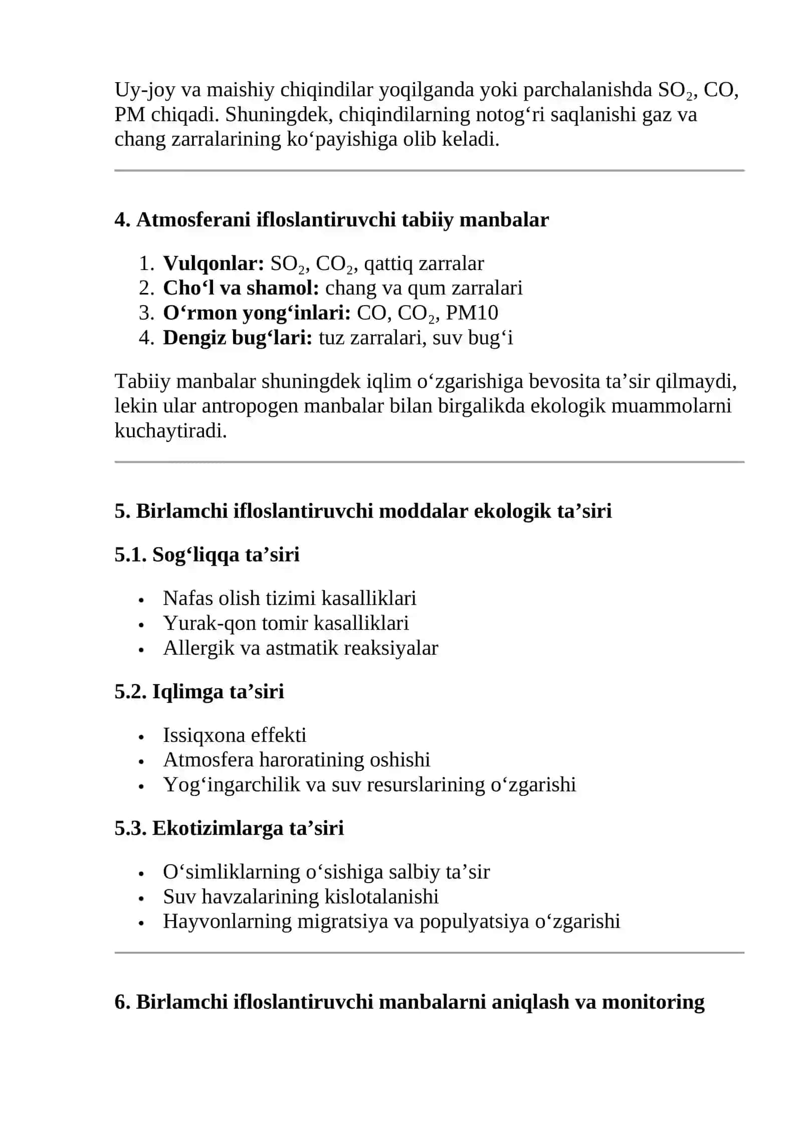 Atmosferani birlamchi ifloslantiruvchi manbalar 4