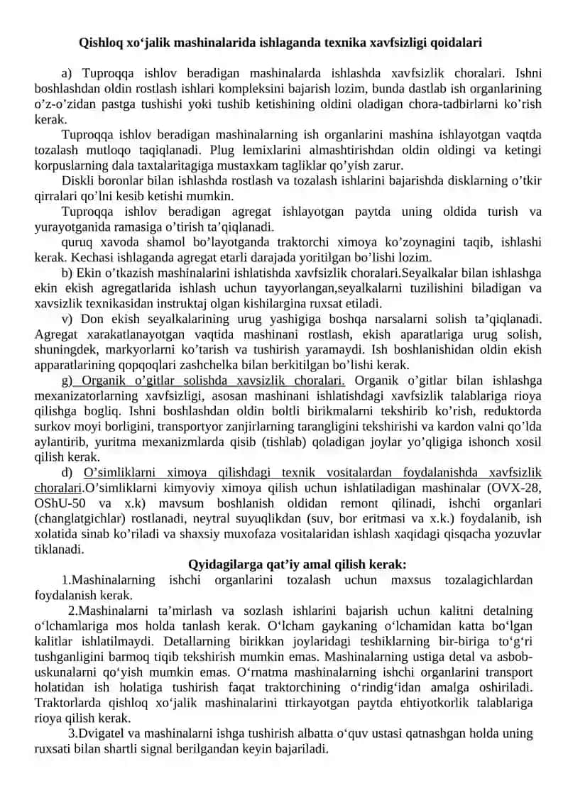 TEXNIKA, YONG‘IN VA ELEKTR XAVFSIZLIGI QOIDALARI 4