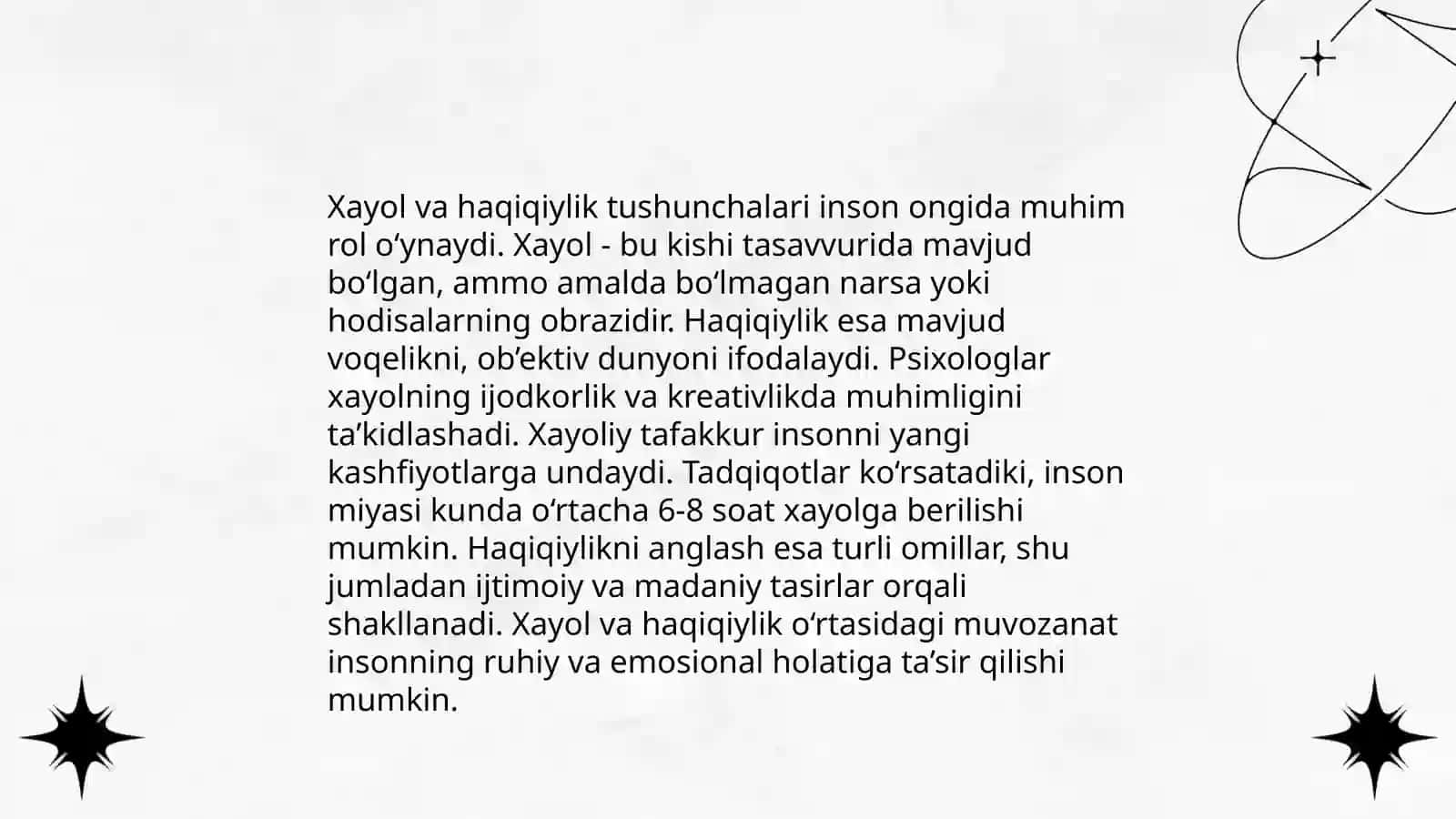 Xayol haqida tushuncha 4