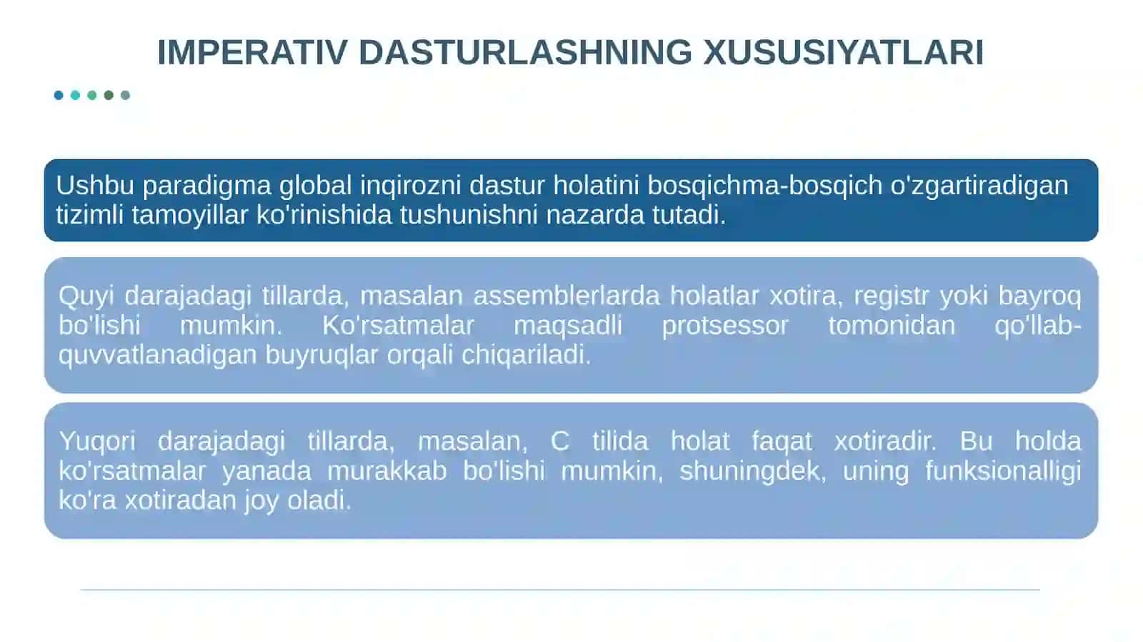 IMPERATIV DASTURLASH 4