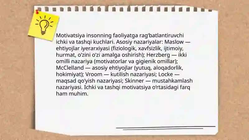 Faoliyat va motivatsiya 4
