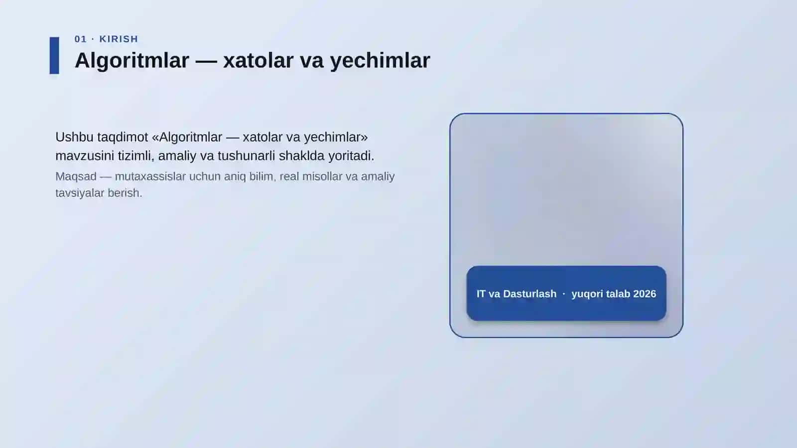 Algoritmlar — xatolar va yechimlar 4