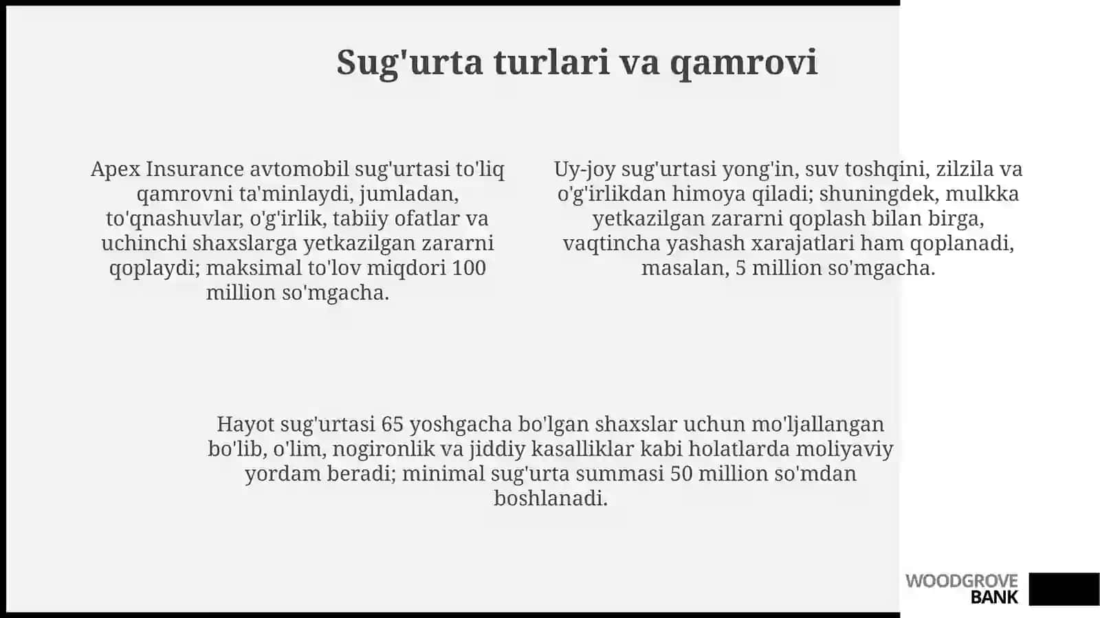 Apex inshurance sug‘urta kompaniyasi haqida malumot 4
