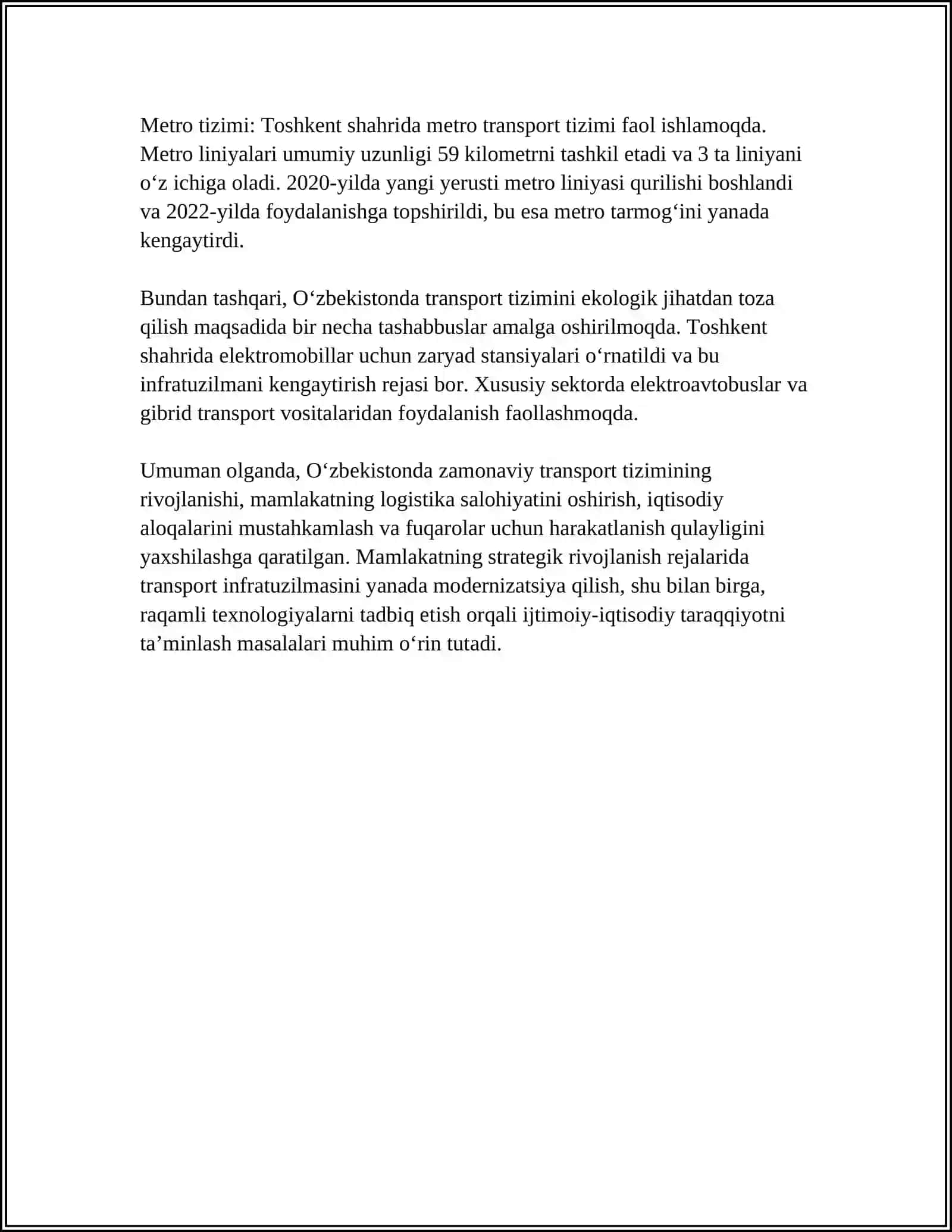 ZAMONAVIY TRANSPORT - KOMPLEKSIYA TIZIMNING SHAKLLANISHI - OʻZBEKISTONDA MUHIM GEOSIYOSIY VAZIYAT 4