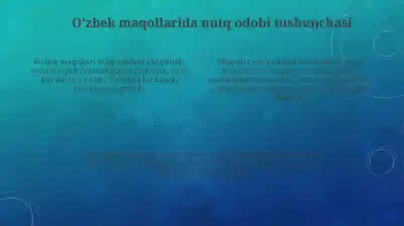 Nutq Odobi O'zbek Maqollarda 4