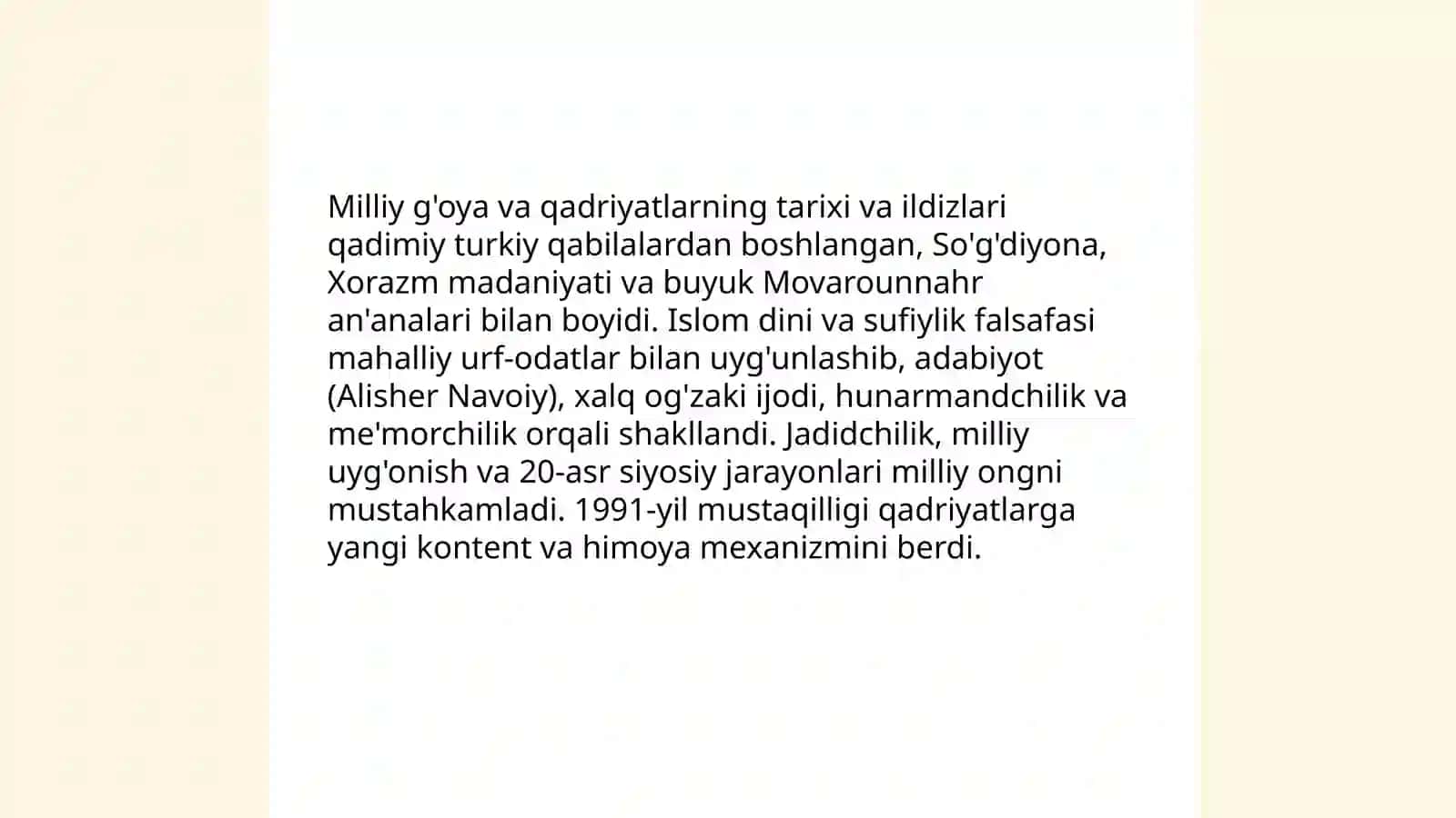 Milliy goya va qadryatlar uygunligi 4