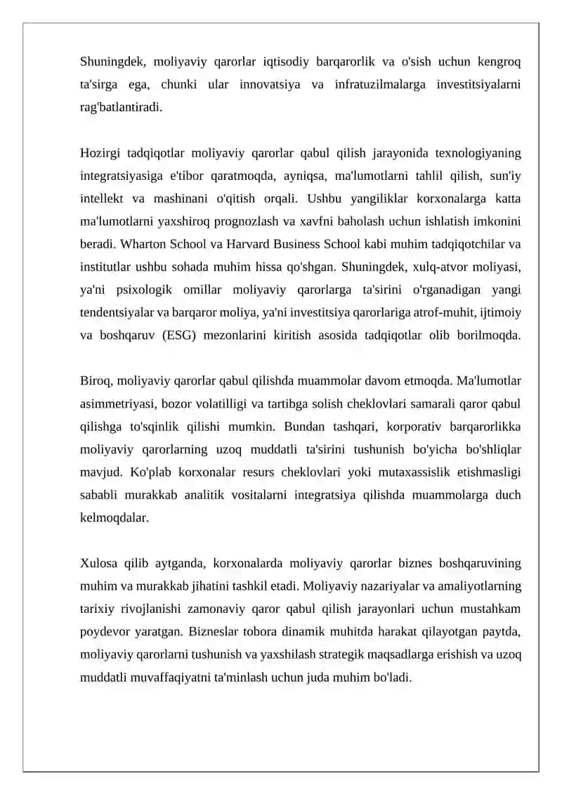 Korxonalarda moiliyaviy qarorlar 4