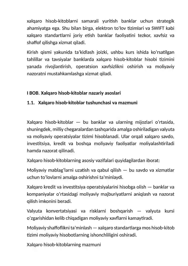 Banklarda xalqaro hisob-kitoblar hisobi 4