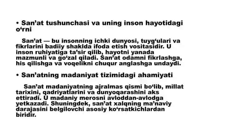 MADANIYAT TIZIMIDA SAN`AT MASALALARI 4