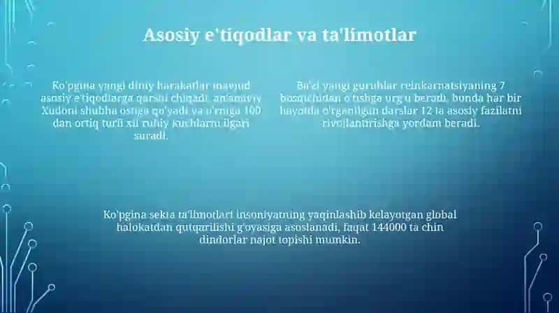 Yangi diniy taʼlimotlar va sektalar 4