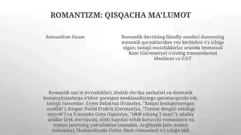 Metod va oqimlar ( Romantizm.Modernizm.Realizm) 4