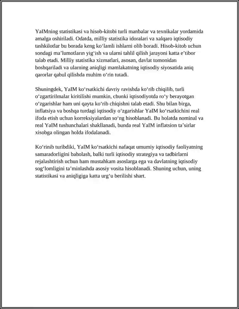 Yalpi Ichki Mahsulot Statistikasi 4