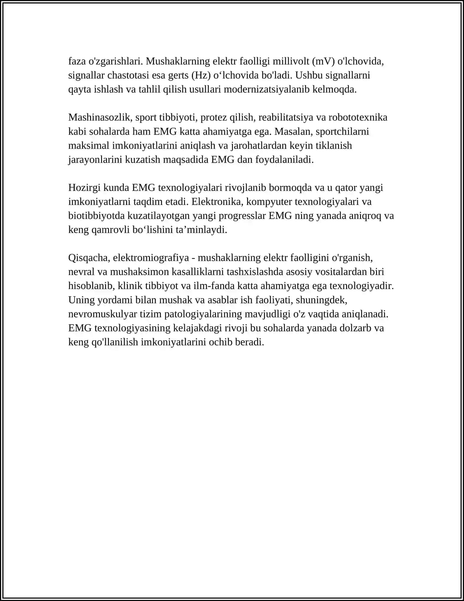 EMG VA MUSHAKLARNING BIOELEKTRIK FAOLLIGI 4