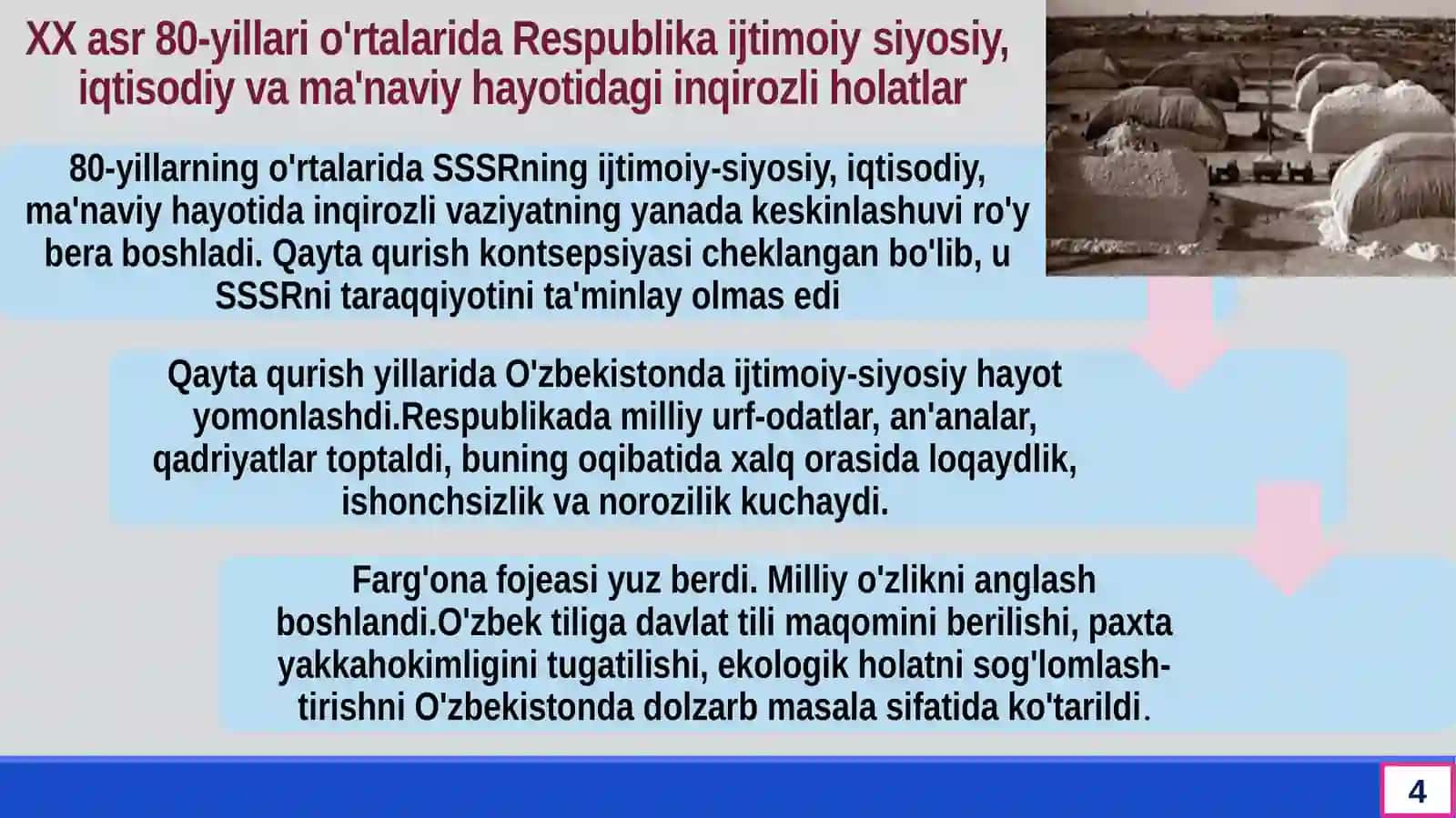 Mustaqillikka erishish arafasida O’zbekistondagi  ijtimoiy-siyosiy jarayonlar 4