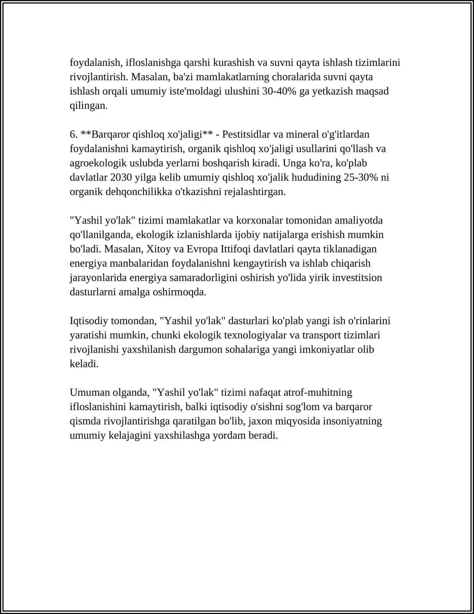 Yashil yo'lak tizimi 4