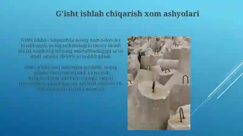 G'isht ishlab chiqarish texnologiyasi 4