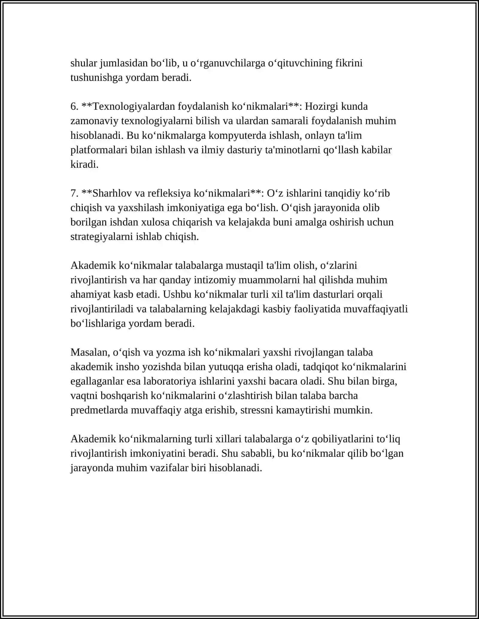 PROFESSIONAL TAʼLIMDA AKADEMIK KOʼNIKMALARNING OʻRNI 4
