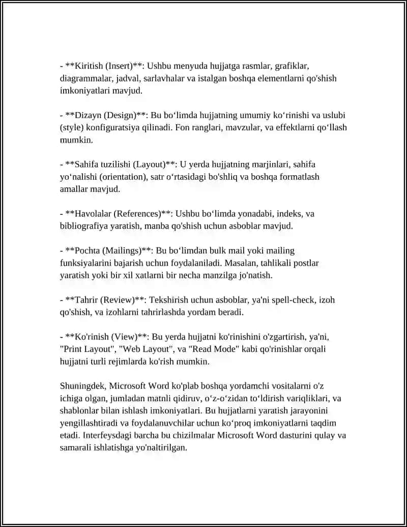 MIROSOFT WORDDA ISHLASH 4