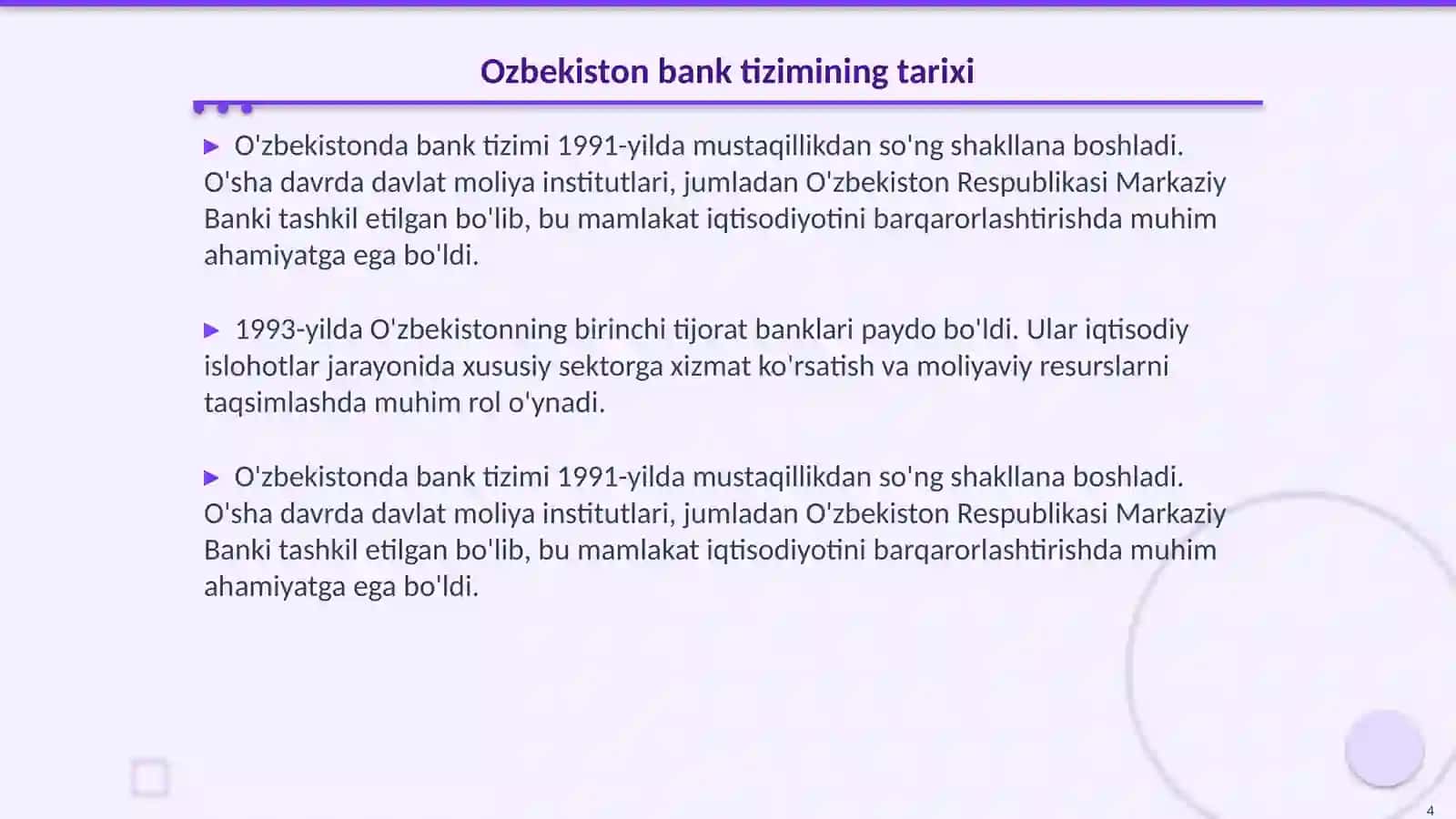 Ozbekiston respublikasida bank tizimi Va uning tarkibi 4