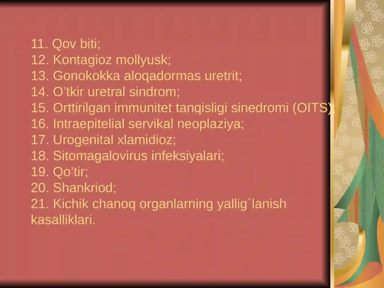Qon orqali va jinsiy yo’l bilan yuquvchi kasalliklar 4