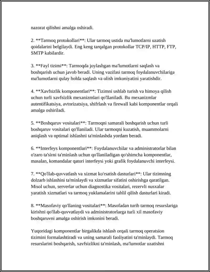 Tarmoq operatsion tizimlari 4