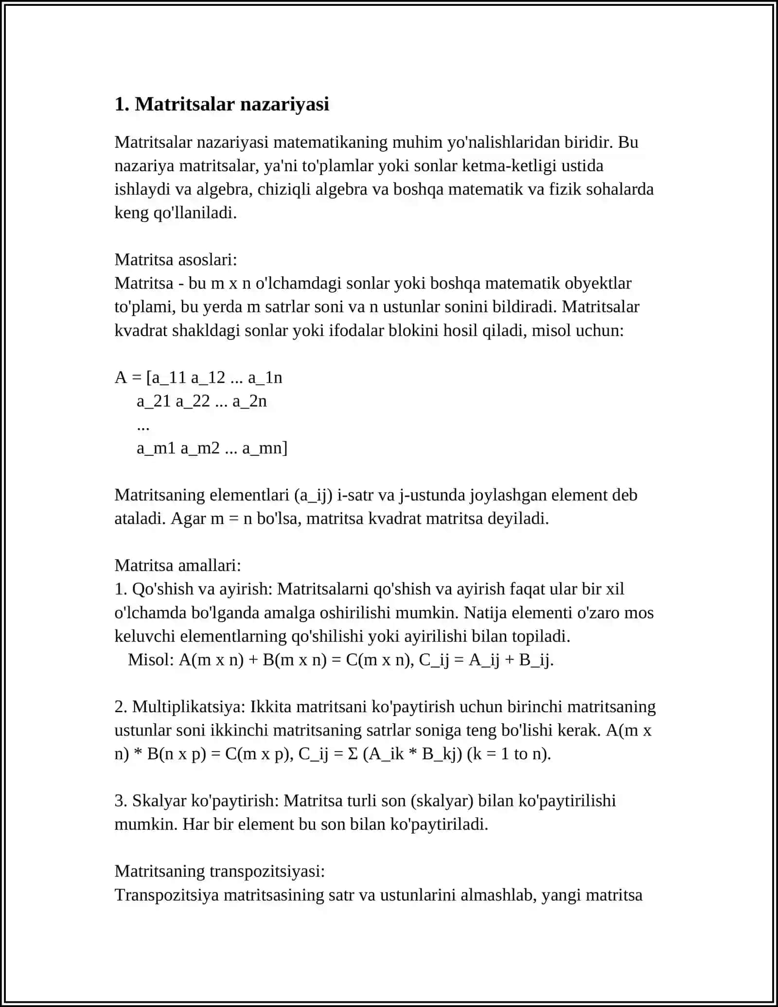 MS DASTURI ELEKTRON JADVALIDA CHIZIQLI ALGEBRAIK TENGLAMALAR SISTEMASINI YECHISH 4