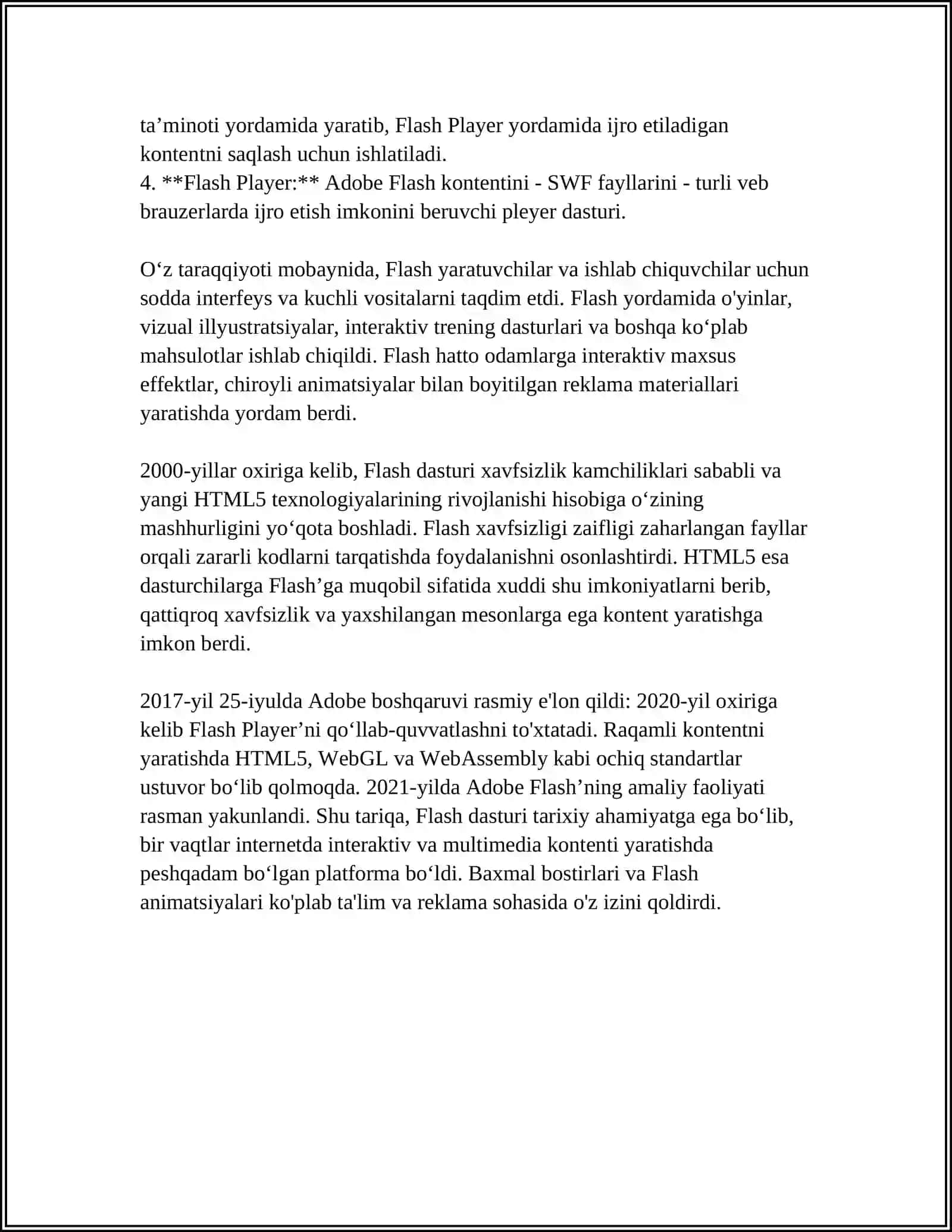 MULTIMEDIA MAXSULOTLARINI YARATISH DASTURI FLASH DASTURI 4