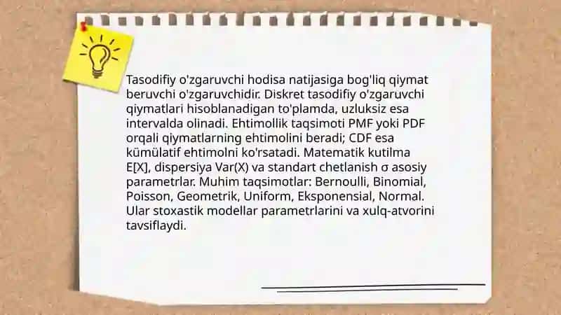 Stoxastik modellar haqida tushuncha 4