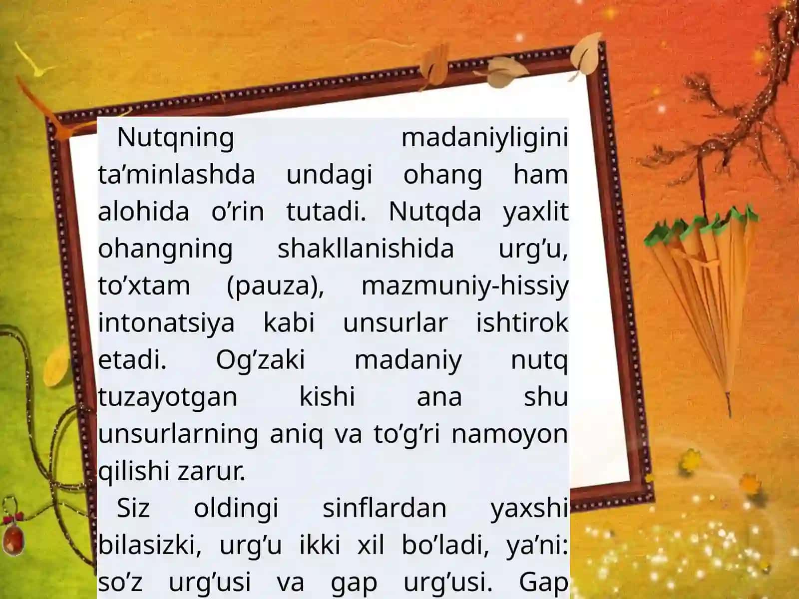 Nutq texnikasida urg’u va to’xtam (pauza) 4