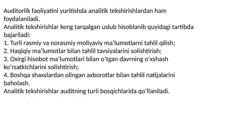 Audit va boshqa Kafolat topshiriqlari 4