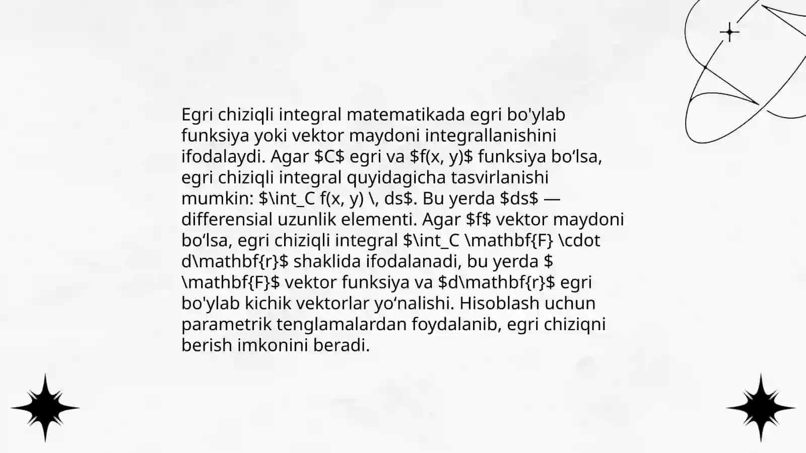 Egri chiziqli integral 4