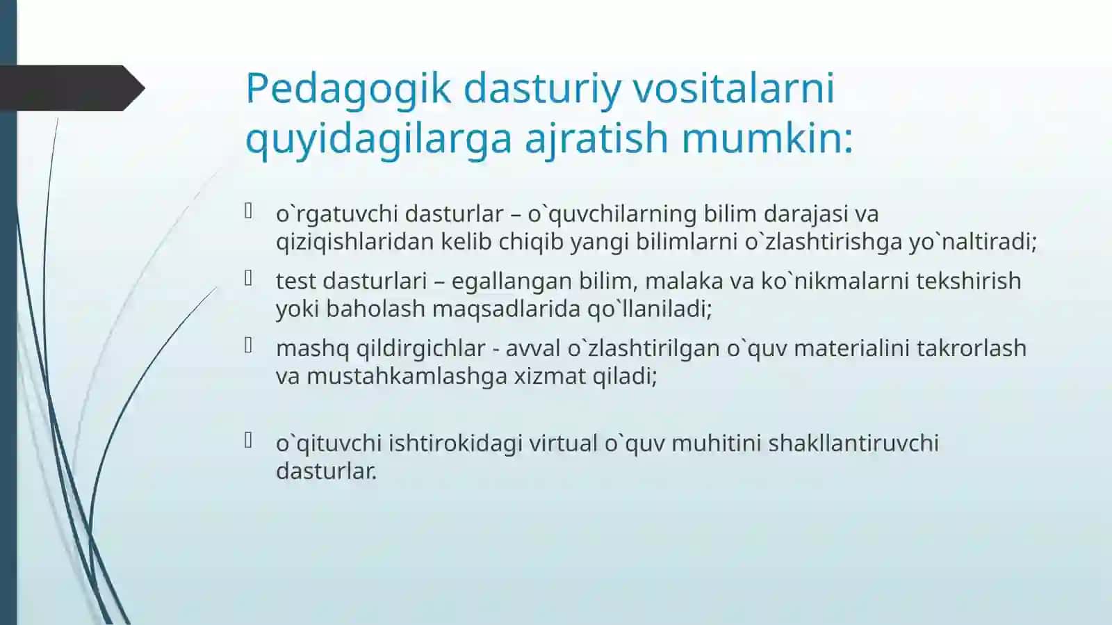 Dasturiy vositalarning didaktiv imkoniyatlari 4