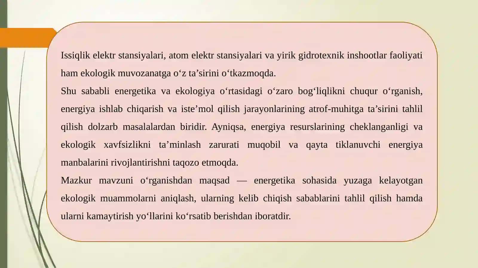 Energetikaning ekologik muammolari 4