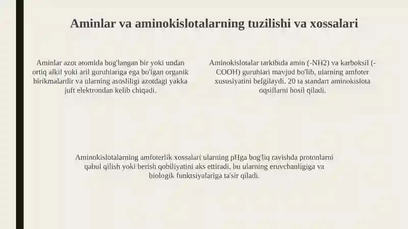 Aminlar va aminokislotalarning amfoterligi 4