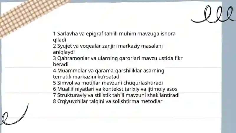 Badiiy asarda mavzu va g’oya 4